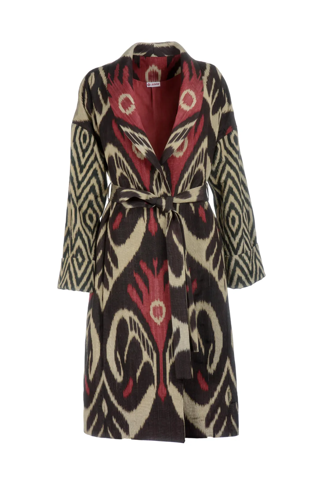 Handwoven Silk Ikat Shawl Coat - Zilola - 'Flower of the Night - Lotus'