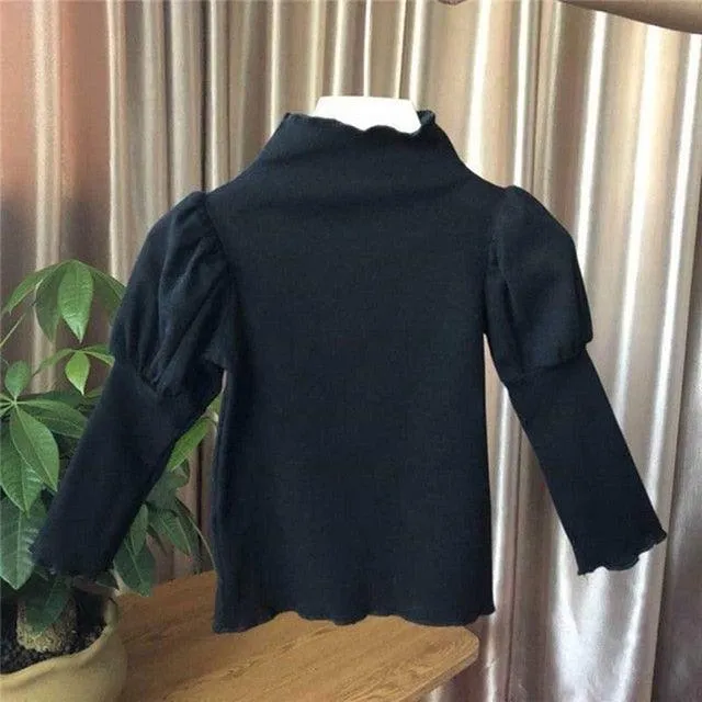 Height Girls High-Neck T-Shirt Children's Bubble Sleeve Casual  Trendy  Clothing online wholesale