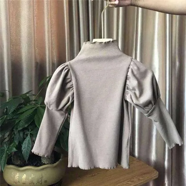 Height Girls High-Neck T-Shirt Children's Bubble Sleeve Casual  Trendy  Clothing online wholesale