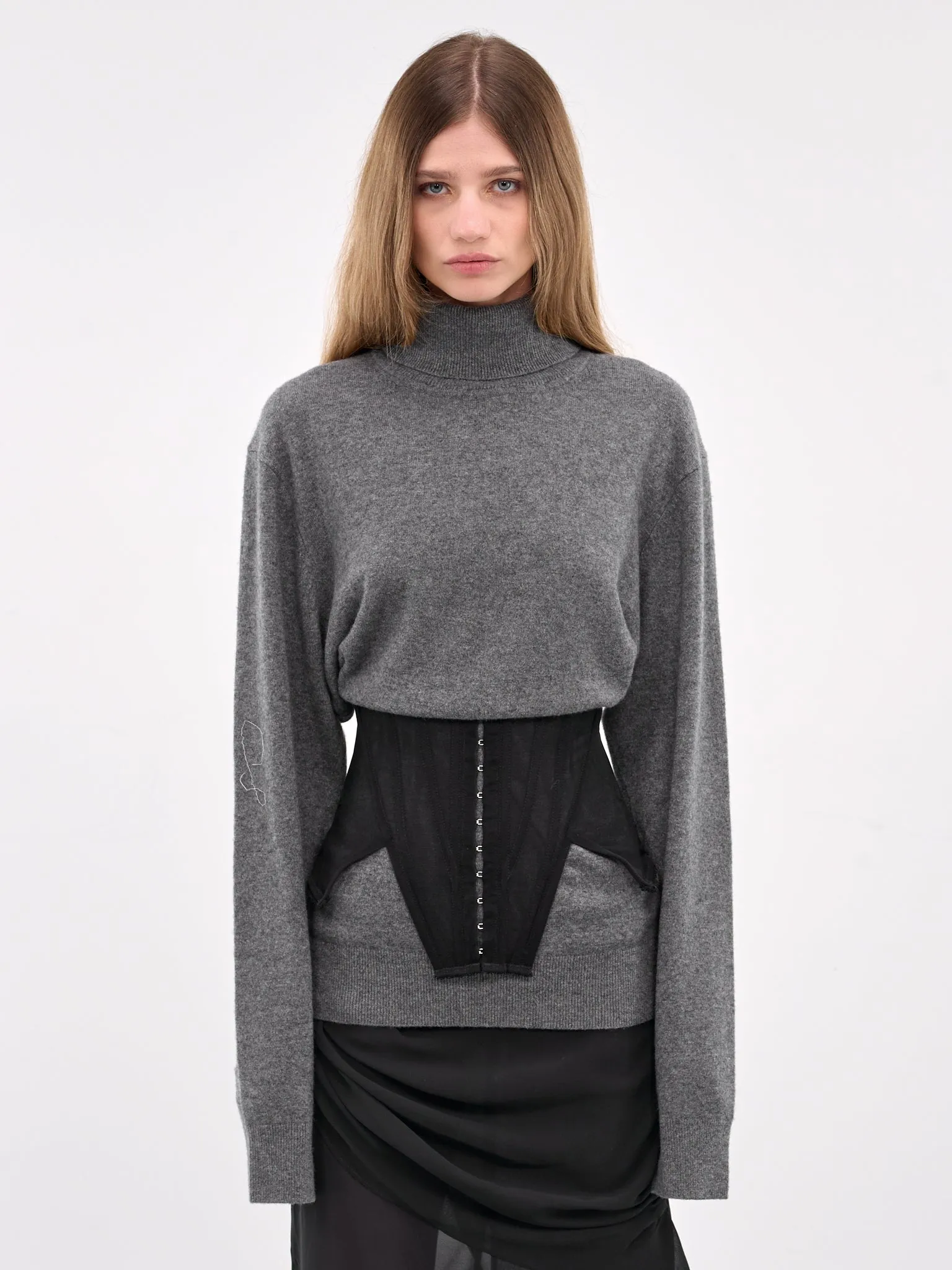 Identity Crisis Corset Turtleneck (IDENTITY-CRISIS-CHARCOAL-BLACK)