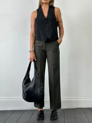 Italian Vintage High Waisted Straight Leg Tailored Trousers - W26