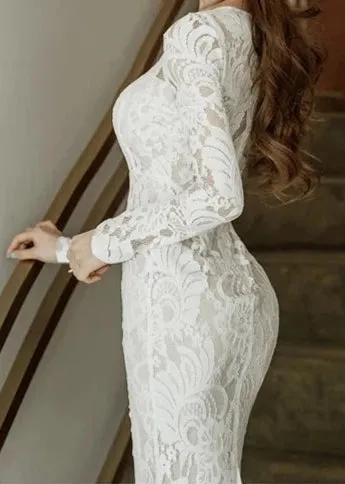 IVY Lace All Over Long Sleeve Sheath Dress