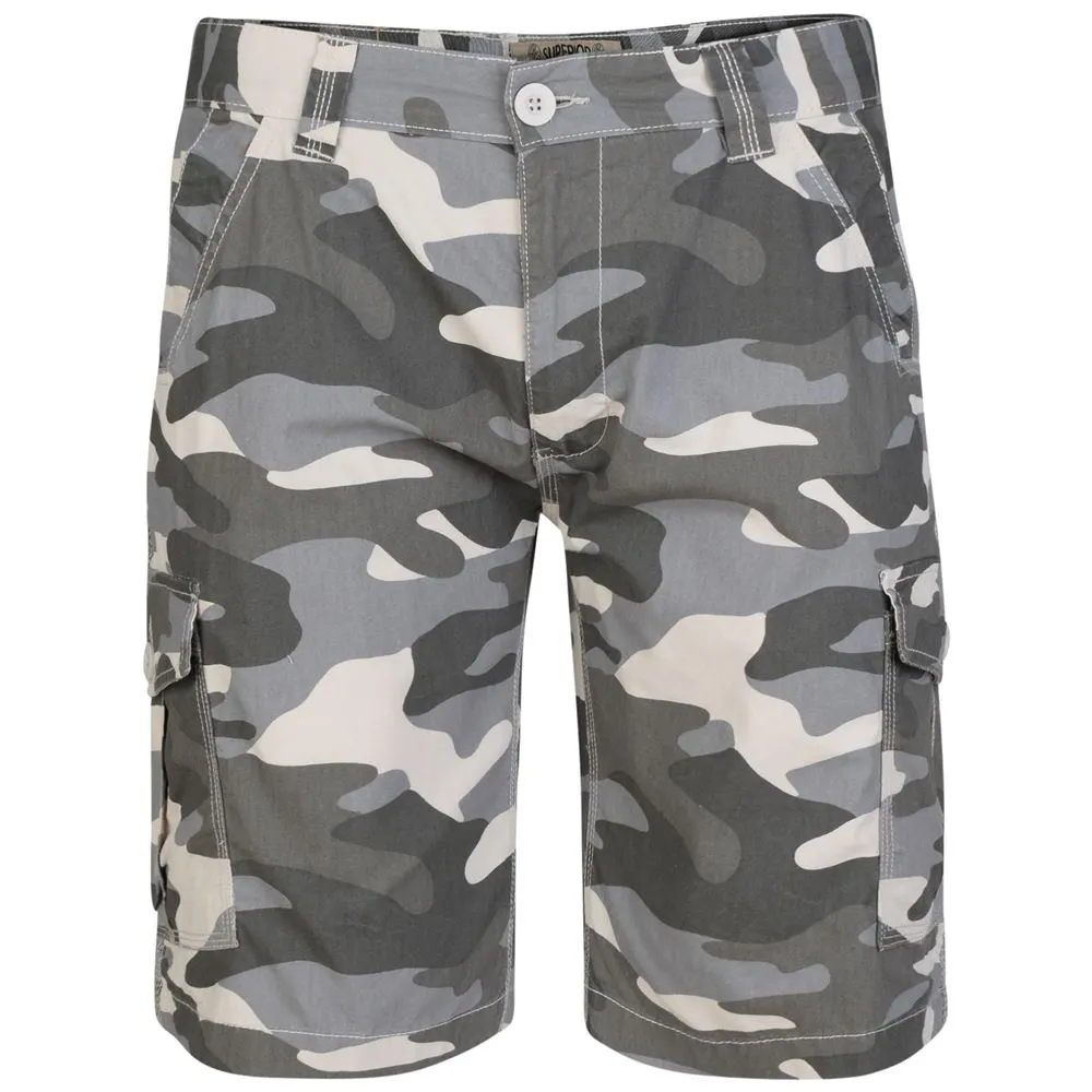 KAM Pure Cotton Camoflauge Shorts (309) in Dk Khaki & Grey in Waist 40 to 60