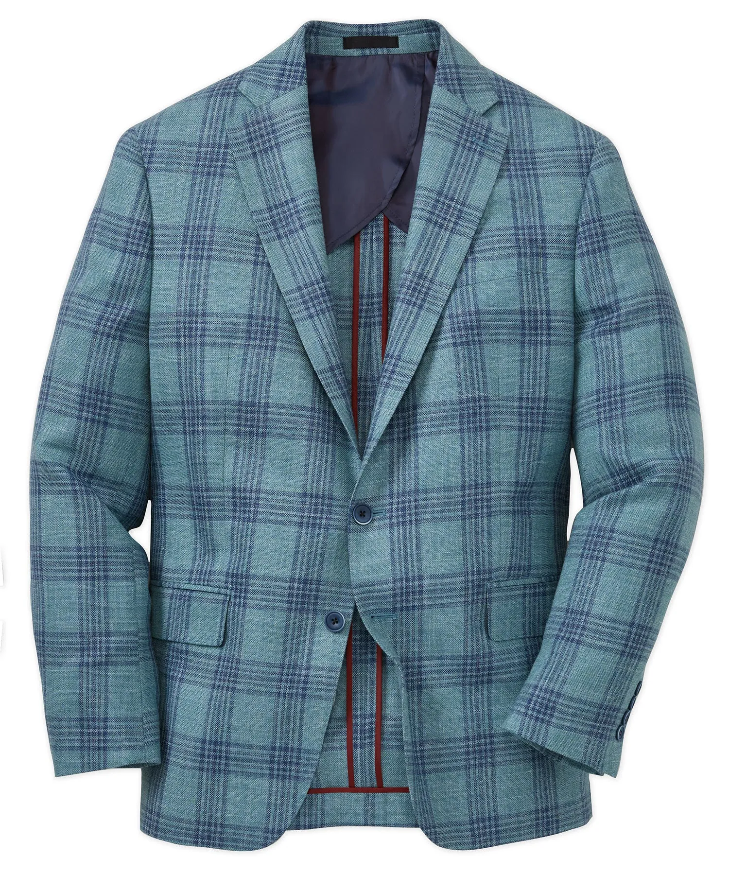 Lightweight Striped Windowpane Sport Coat