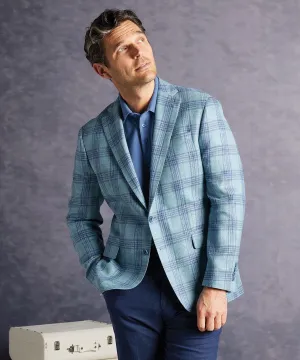 Lightweight Striped Windowpane Sport Coat