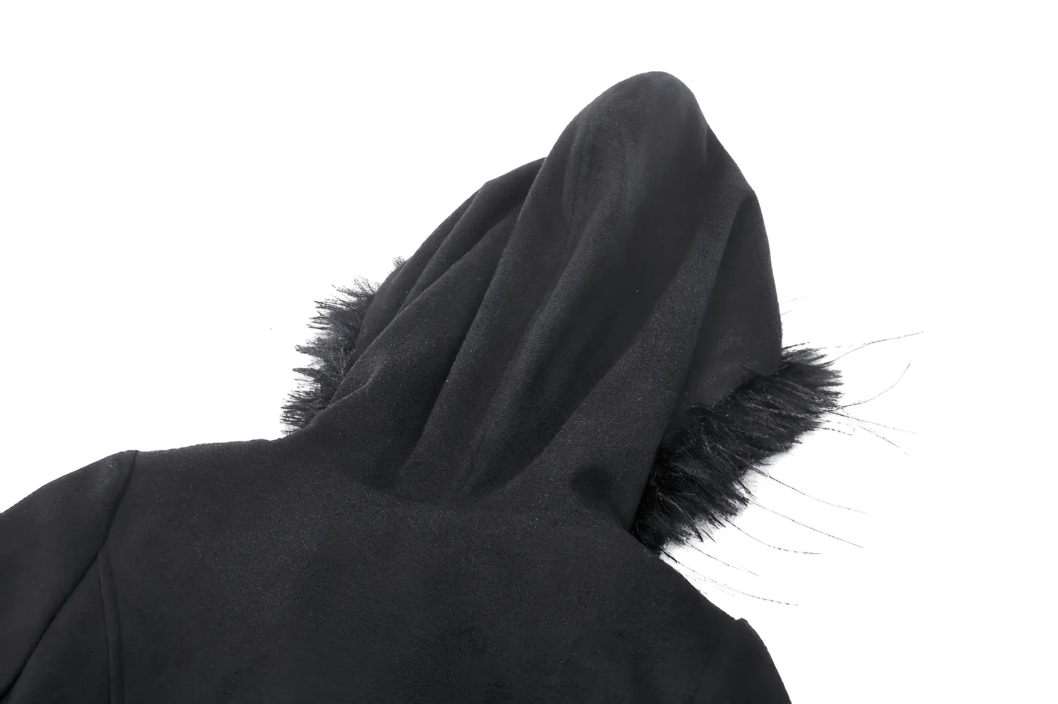 Luxurious Lace-Trimmed Gothic Hooded Coat for Women