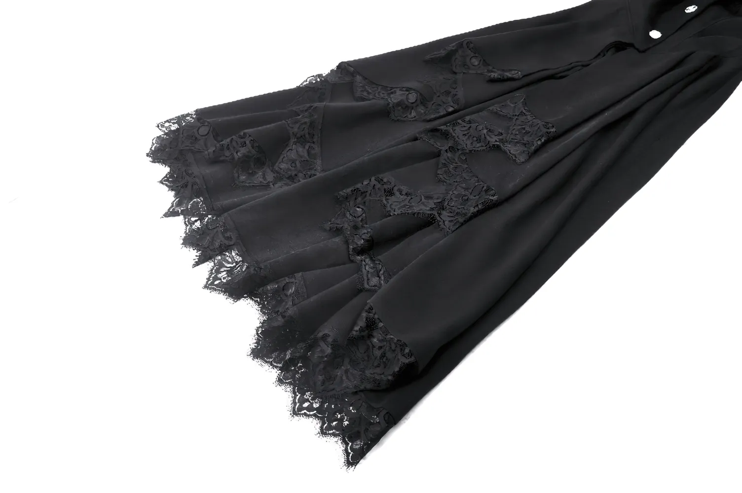 Luxurious Lace-Trimmed Gothic Hooded Coat for Women