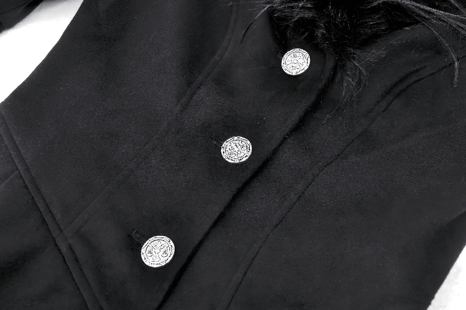 Luxurious Lace-Trimmed Gothic Hooded Coat for Women