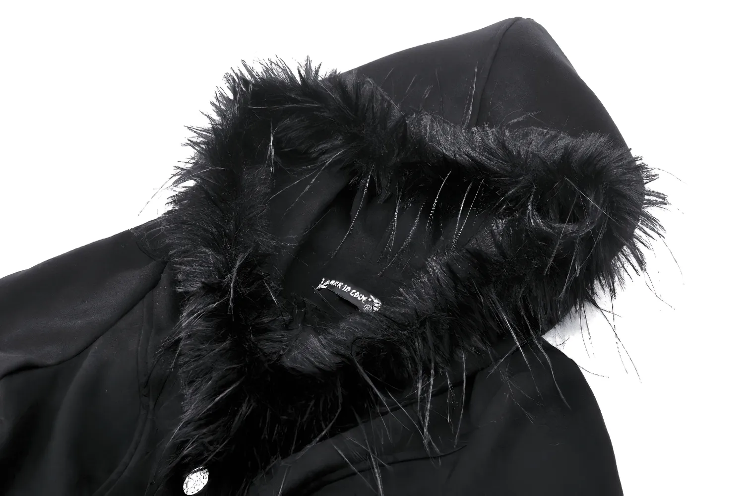 Luxurious Lace-Trimmed Gothic Hooded Coat for Women
