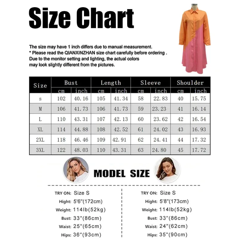 LVSANW Women's Long Sleeve Button Front Printed Mid-Length Casual Dress Random Printing, Comfortable And Breathable Shirt Dresses