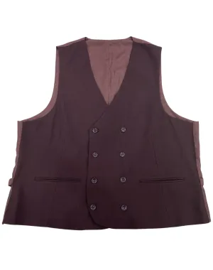 Mazari Double Breast Performance Stretch Vest - Burgundy Wine