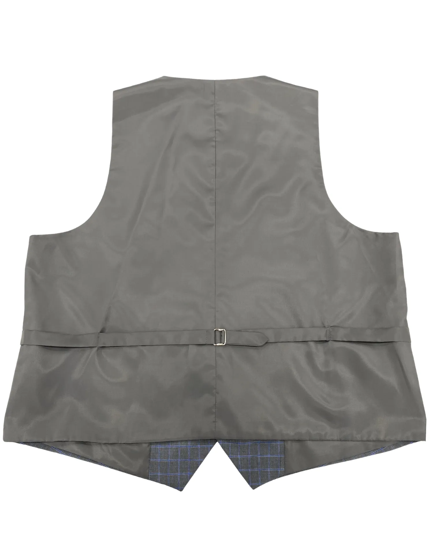 Mazari Windowpane Performance Stretch Vest - Gray with Blue