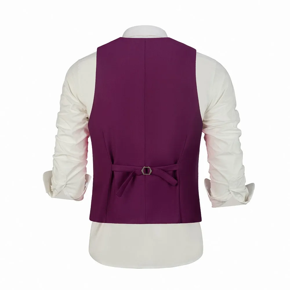 Men's Suits 2 Pieces Vest Pants Set V-Neck Slim Fit Casual Waistcoat Suit 3D