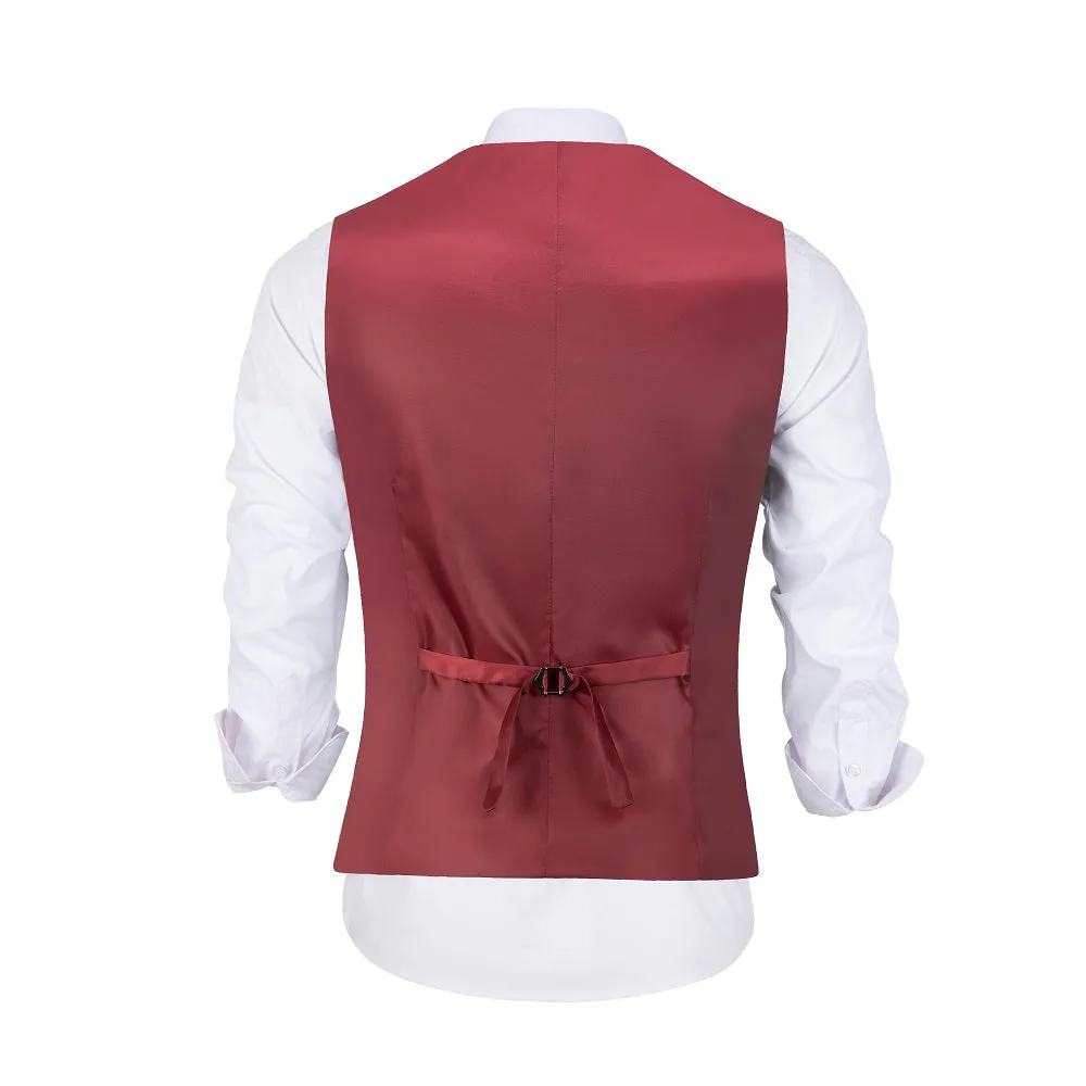 Men's Suits 2 Pieces Vest Pants Set V-Neck Slim Fit Casual Waistcoat Suit 3D
