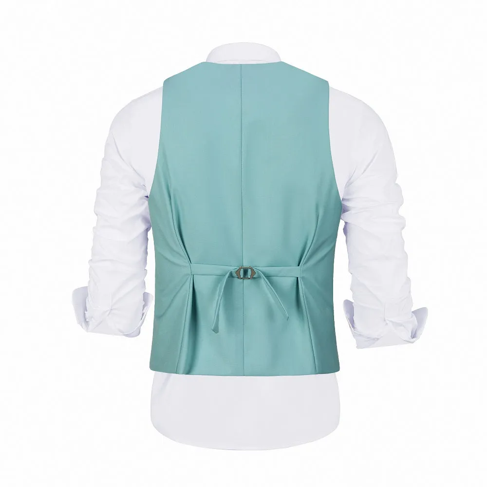 Men's Suits 2 Pieces Vest Pants Set V-Neck Slim Fit Casual Waistcoat Suit 3D