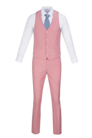 Men's Suits 2 Pieces Vest Pants Set V-Neck Slim Fit Casual Waistcoat Suit 3D