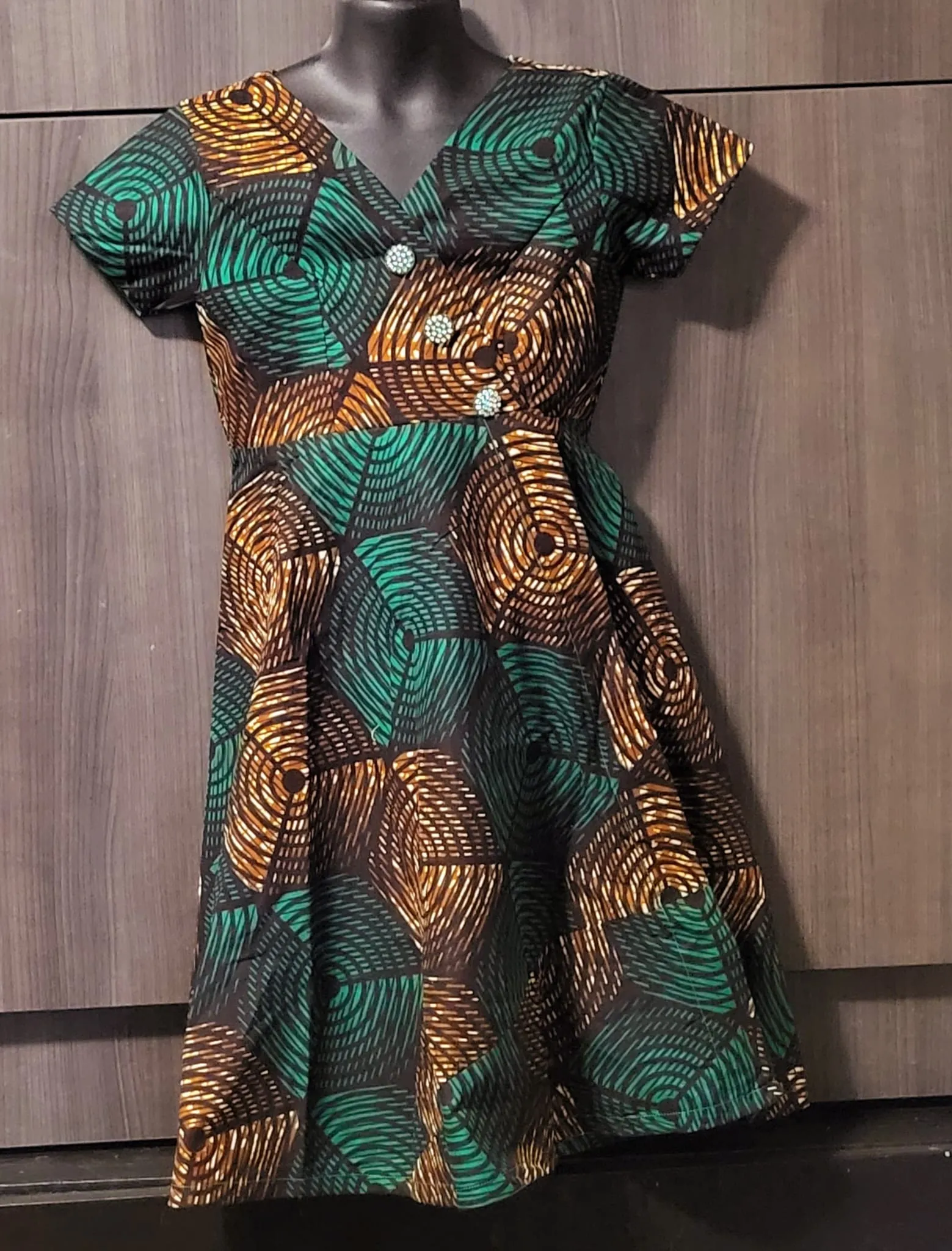 Mina Ankara Style African Print Flared Dress