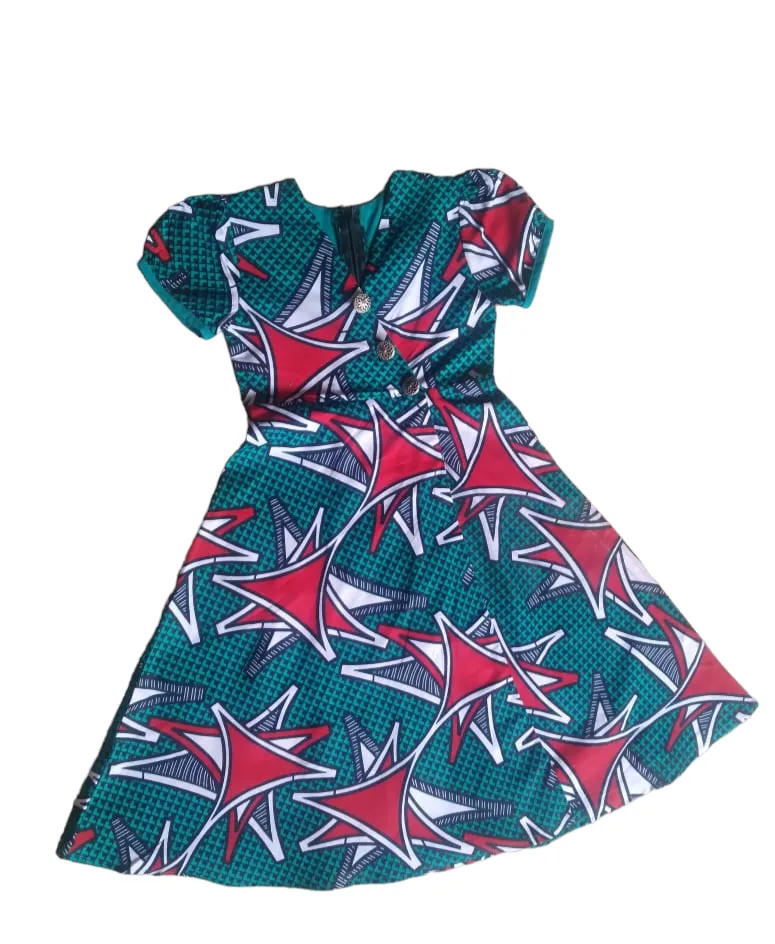 Mina Ankara Style African Print Flared Dress
