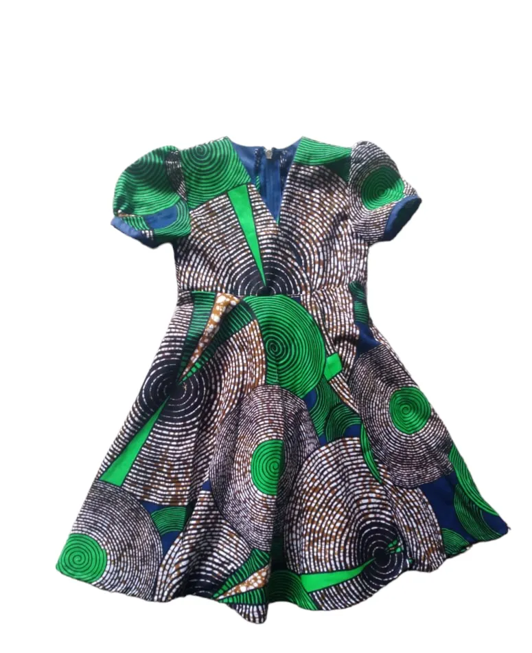 Mina Ankara Style African Print Flared Dress