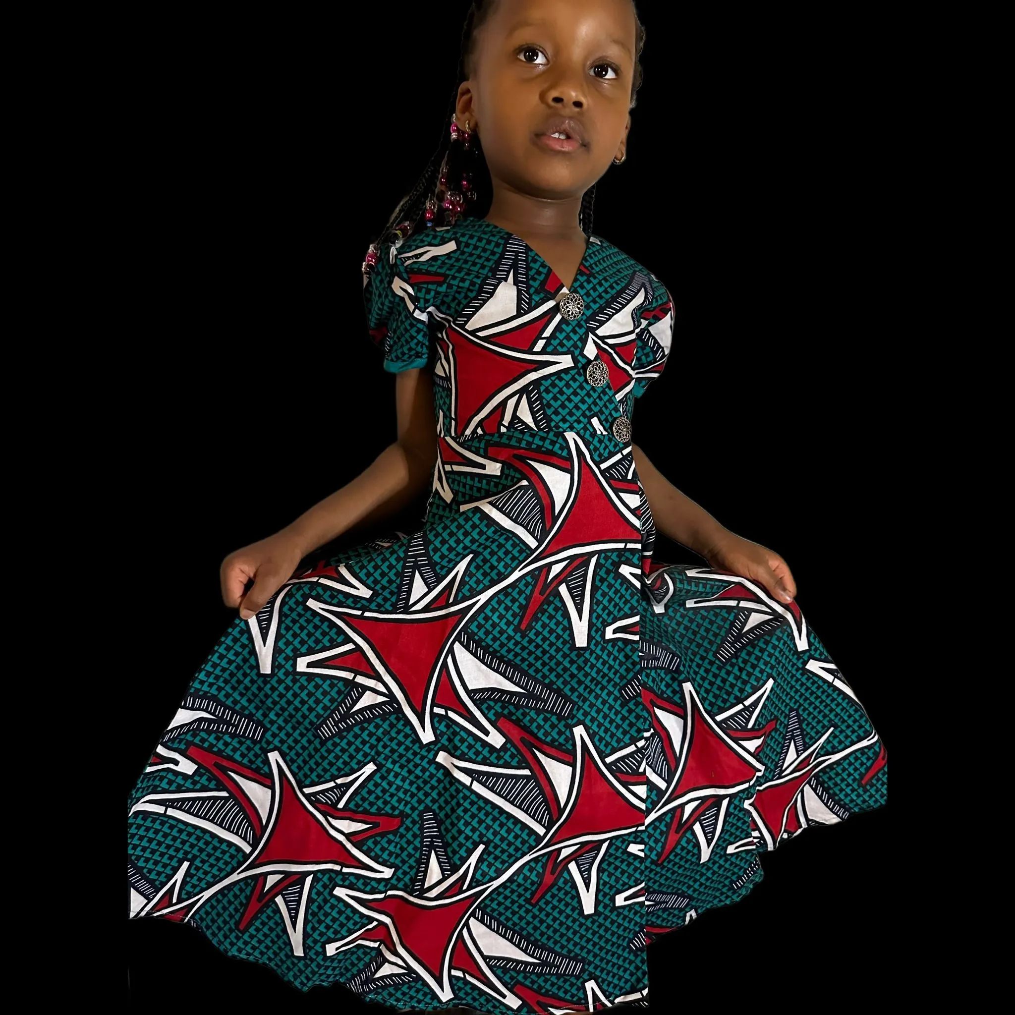 Mina Ankara Style African Print Flared Dress