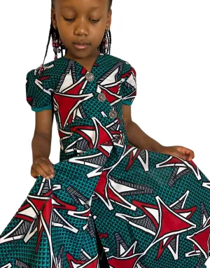 Mina Ankara Style African Print Flared Dress