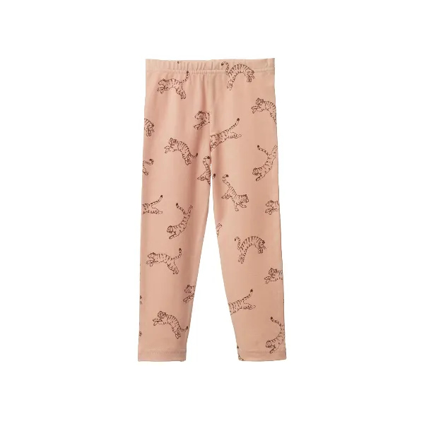 NATURE BABY Leggings - Leaping Tigers Rose Dust Print