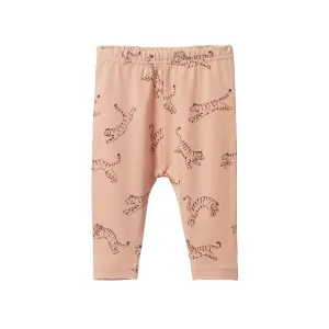 NATURE BABY Leggings - Leaping Tigers Rose Dust Print