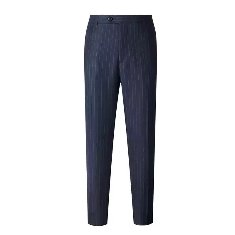 Navy Double Breasted Blazer with Peak Lapel – Slim Fit Wool Suit Jacket for Men Plus Size