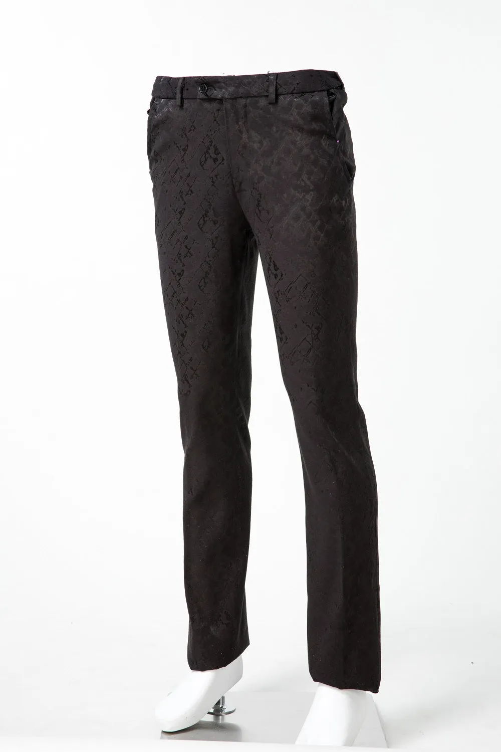 New Arrival Black Unique Patterned Party 3 Piece Men Suits