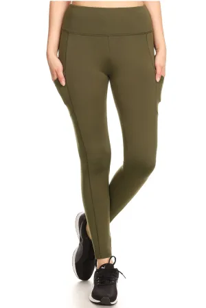 Olive Fleece Lined Leggings