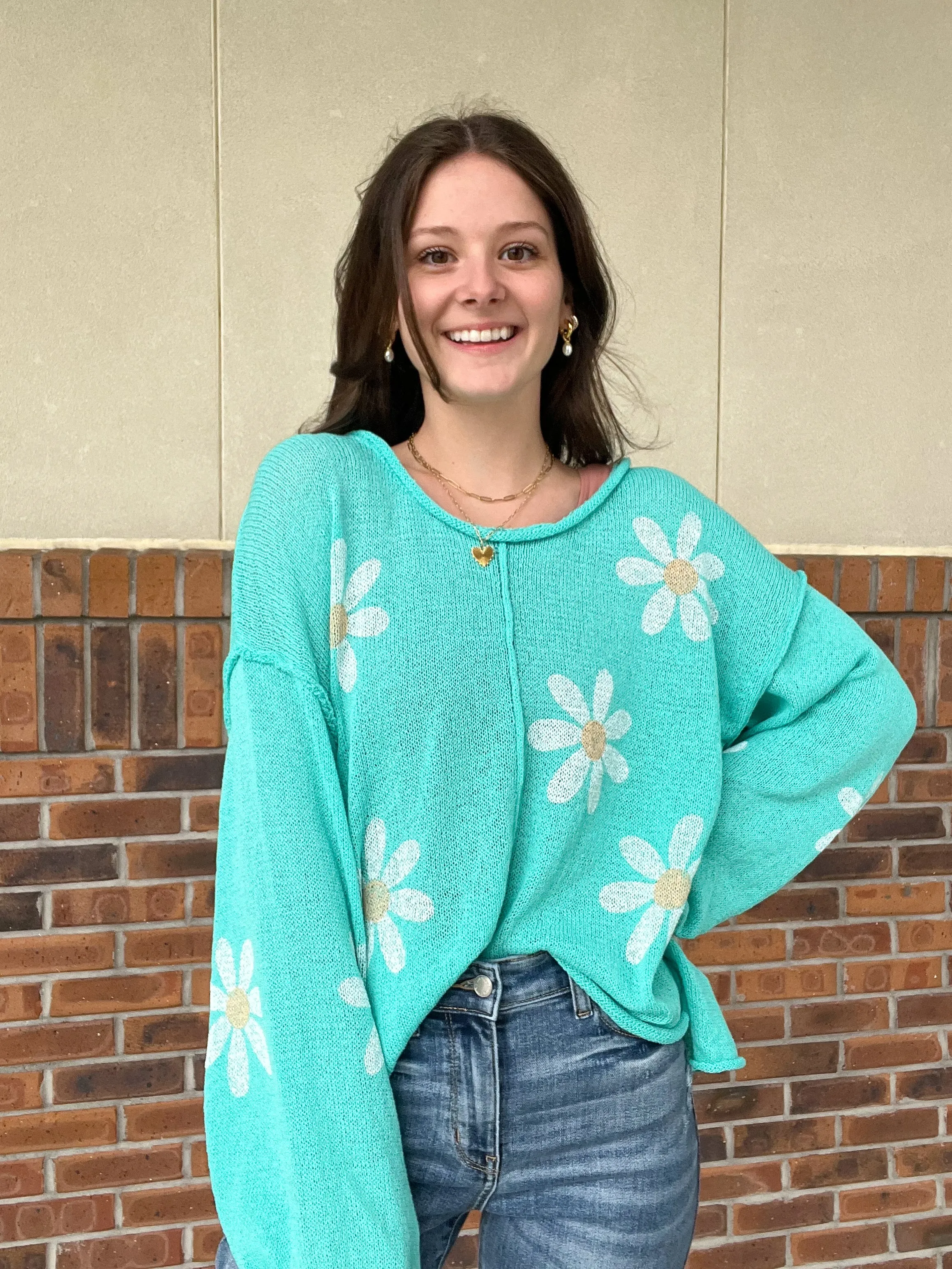 Pol Poppin' Daisy Lightweight Sweater