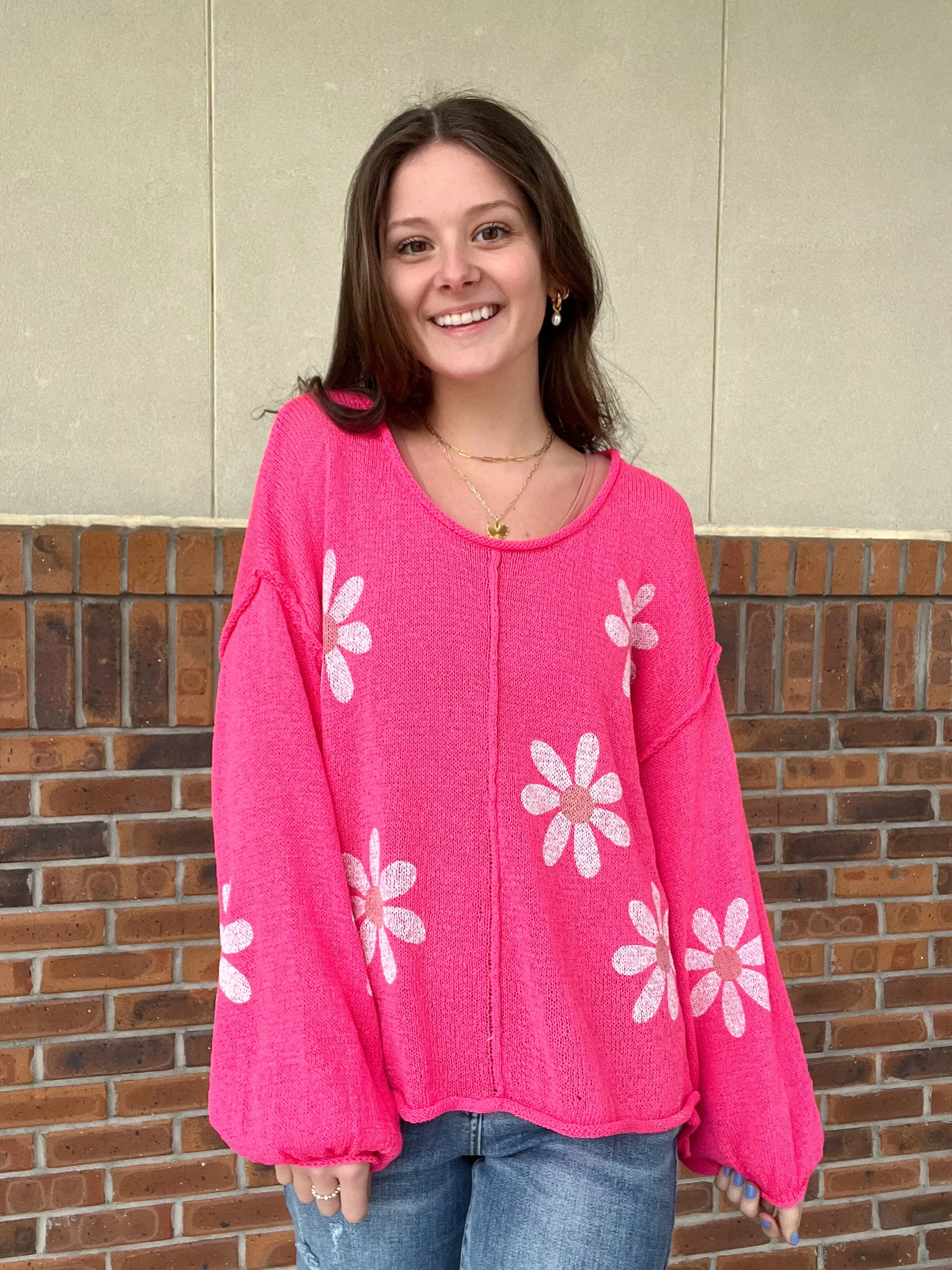 Pol Poppin' Daisy Lightweight Sweater