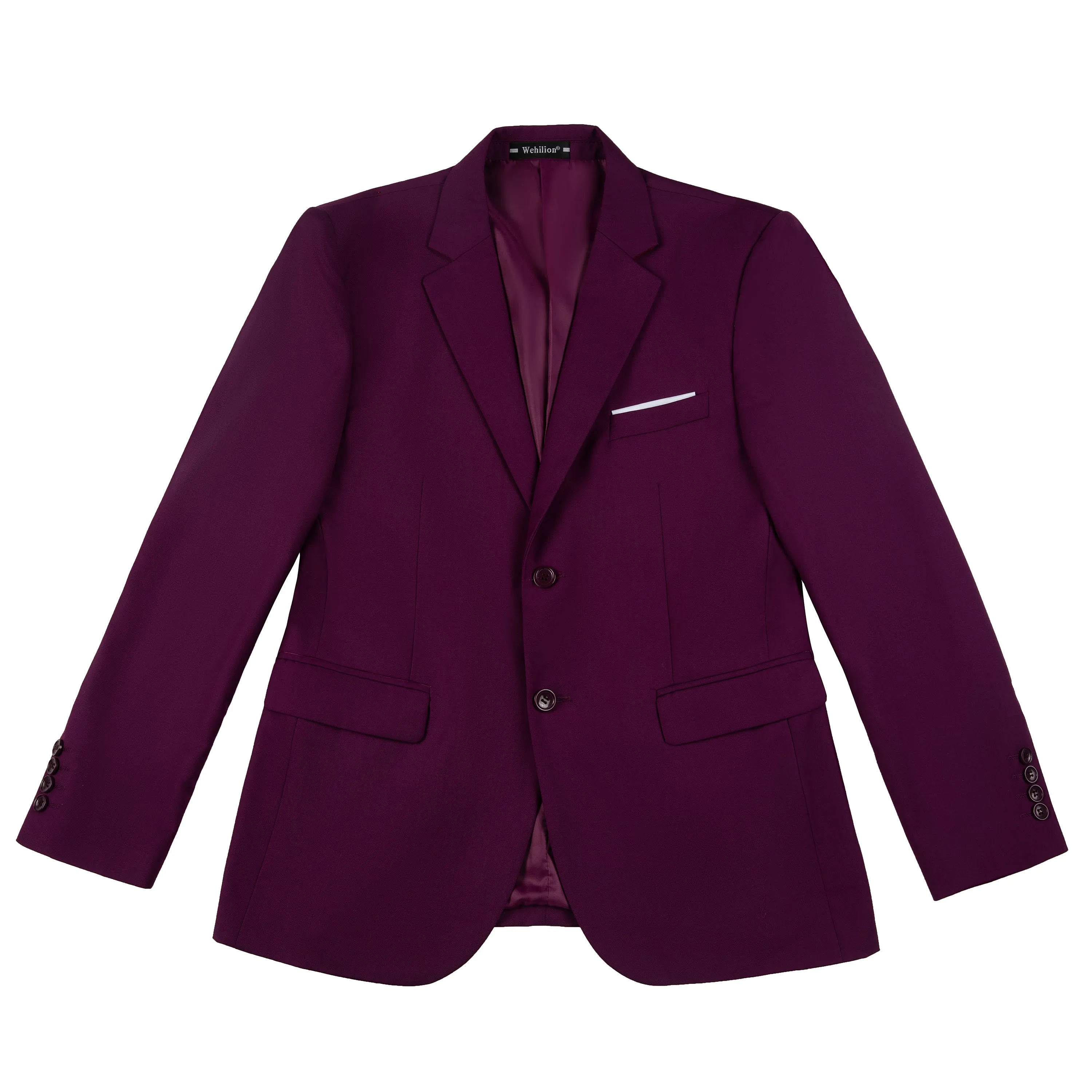 Purple Two Button Wedding 2 Pieces Men's Suits Jacket Pants