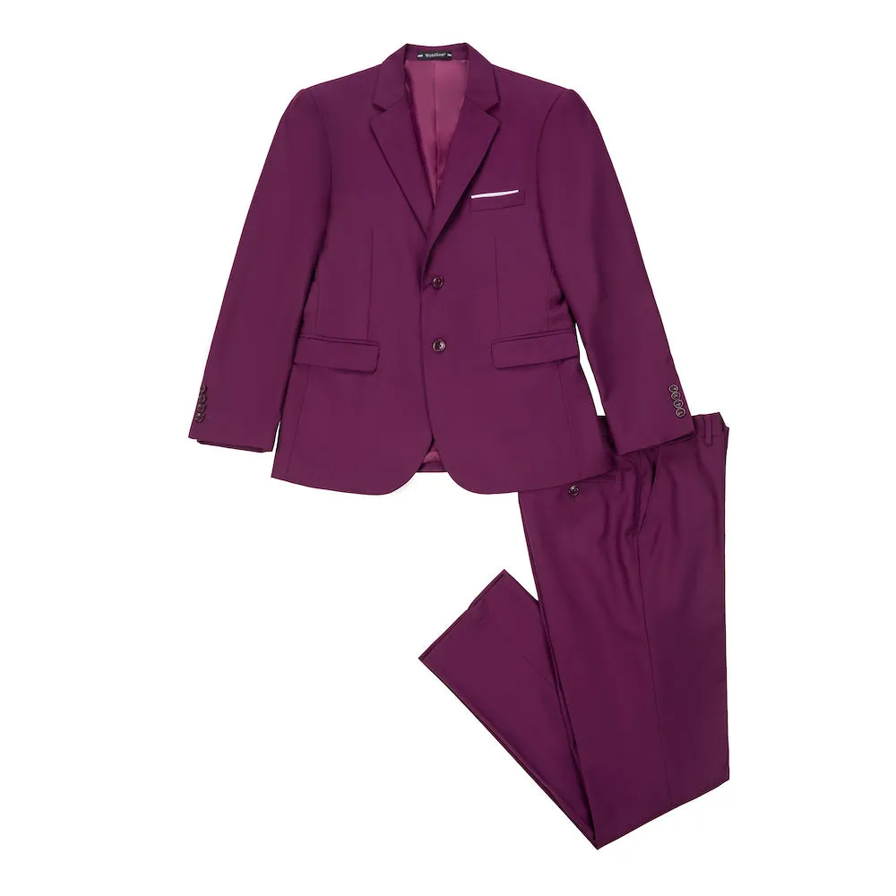 Purple Two Button Wedding 2 Pieces Men's Suits Jacket Pants