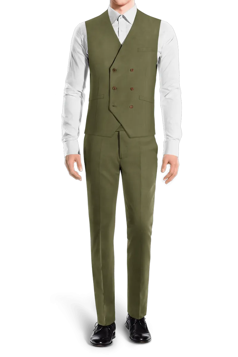 Sage Green Slim fit 3 piece 2-Button Suit