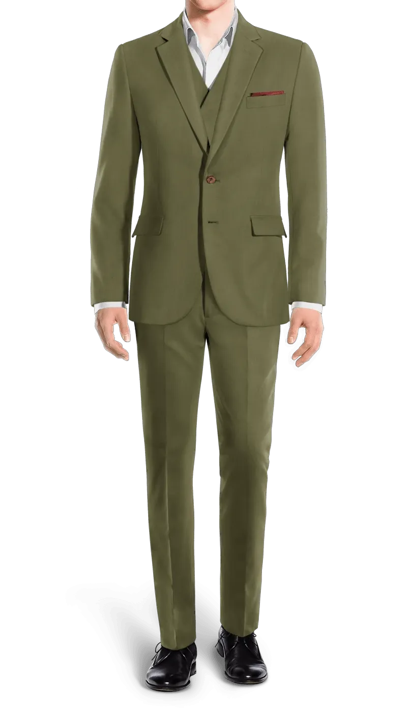 Sage Green Slim fit 3 piece 2-Button Suit