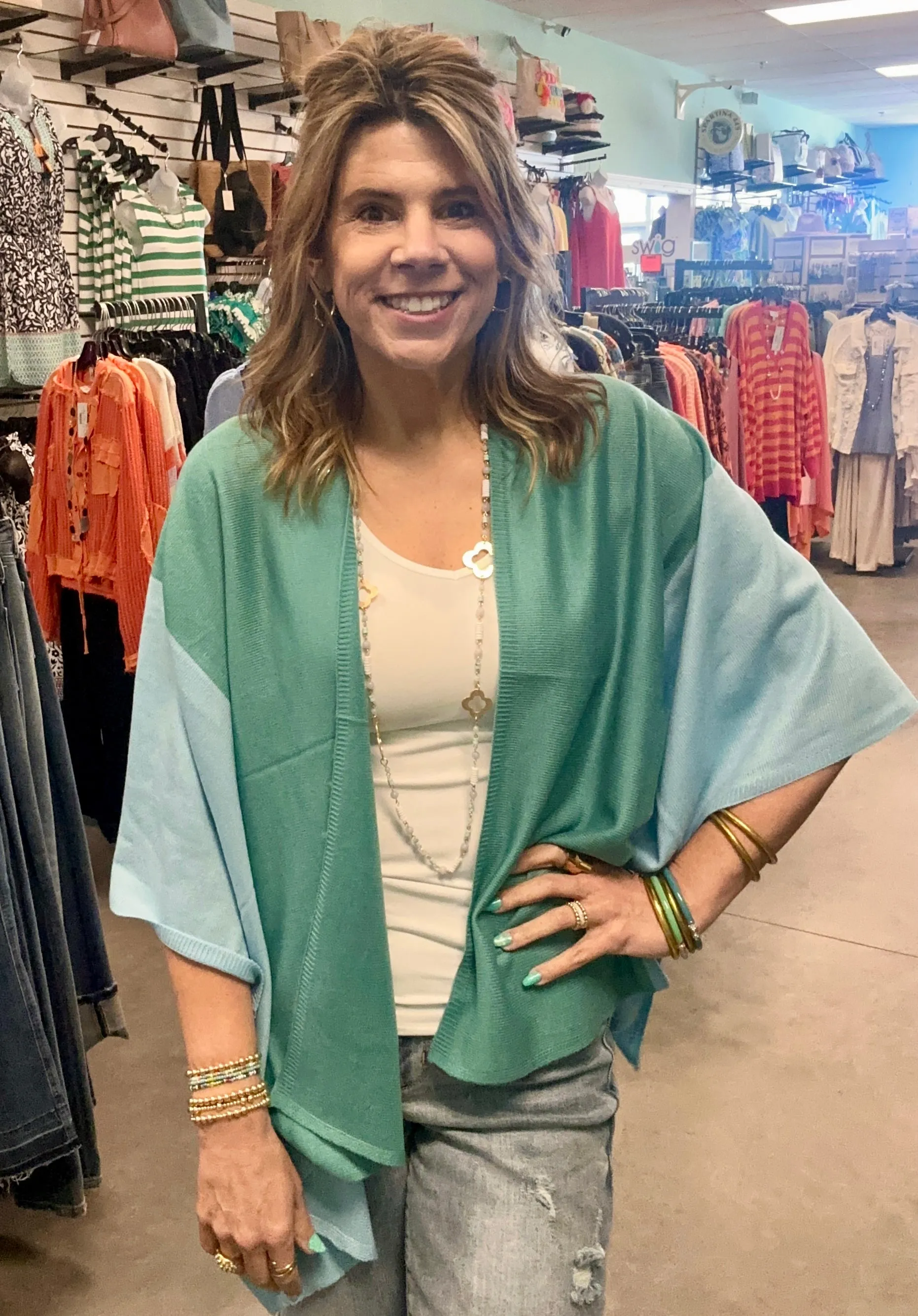 Simply Noelle Color Block Cardi Wrap