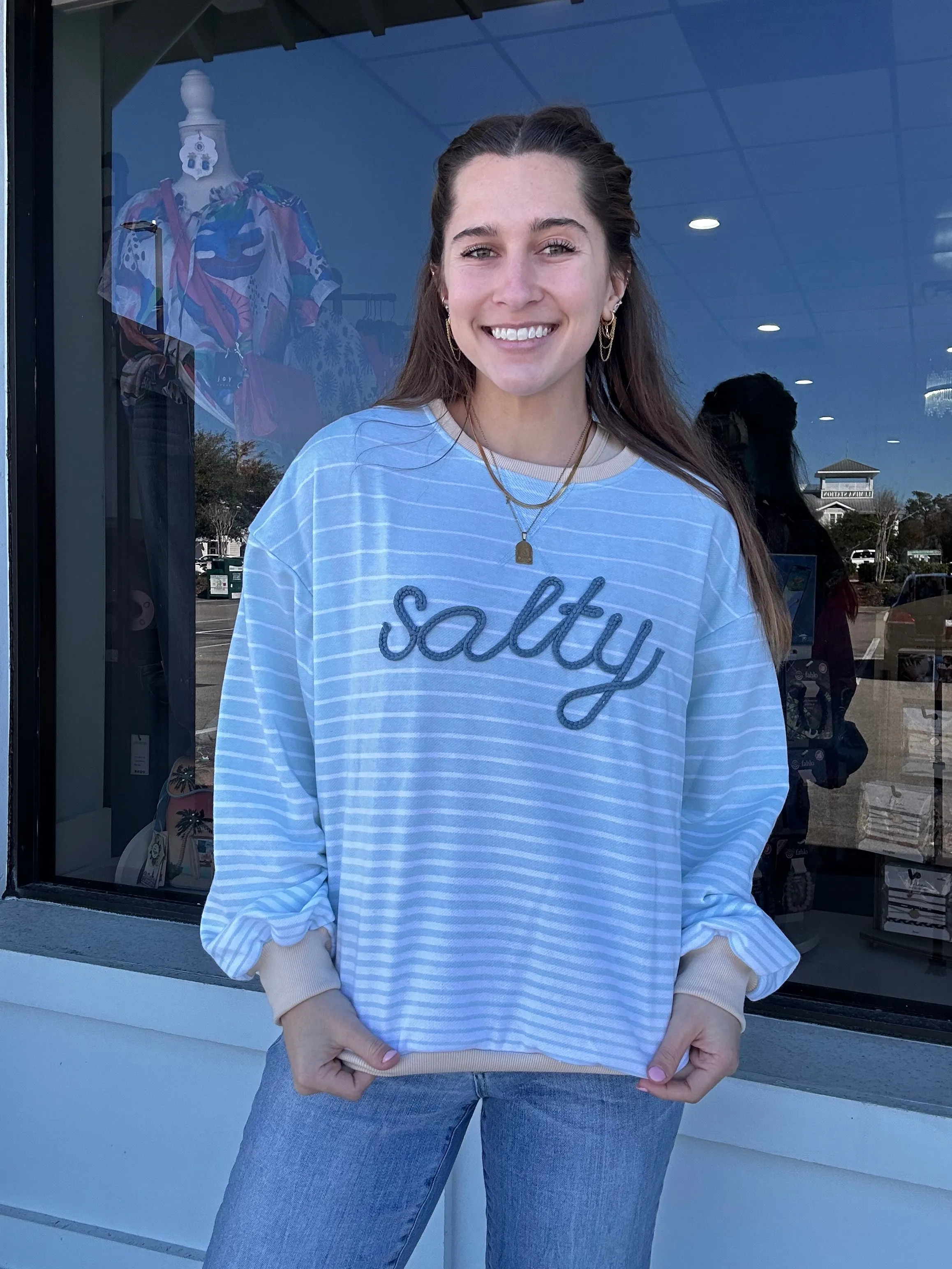 Simply Salty Seafoam Sweater