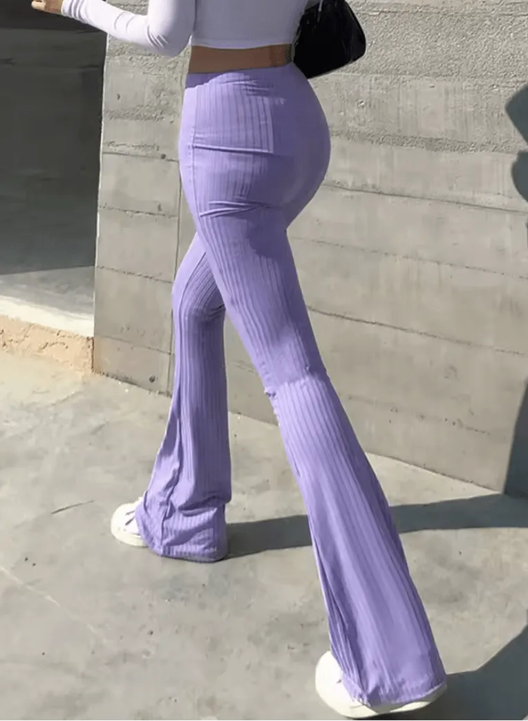 Slim High Waist Capris | Sexy Bell Bottom Flare Tights for Y2K Fashion
