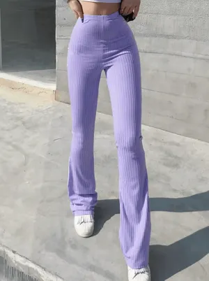 Slim High Waist Capris | Sexy Bell Bottom Flare Tights for Y2K Fashion