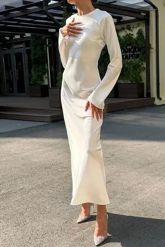 Slimming long casual dress