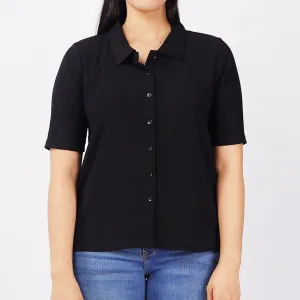 Stylistic Mr. Lee Ladies Basic Button Down Shirt Regular Fit 137079-U (Black)