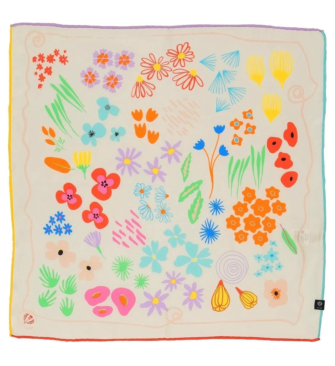 Summer Fresh Garden Silk Square Scarf By Fraas!
