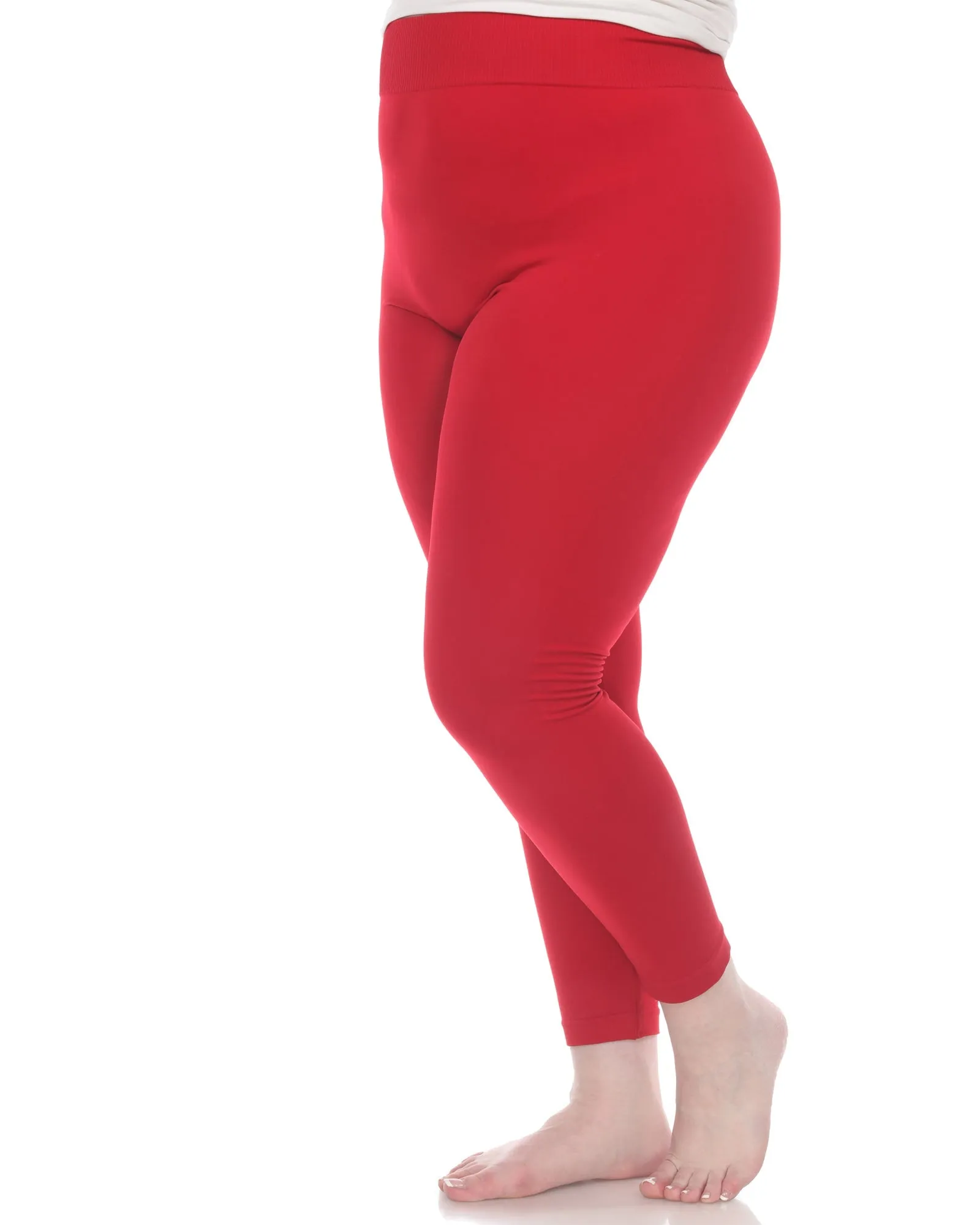 Super-Stretch Solid Leggings | Red