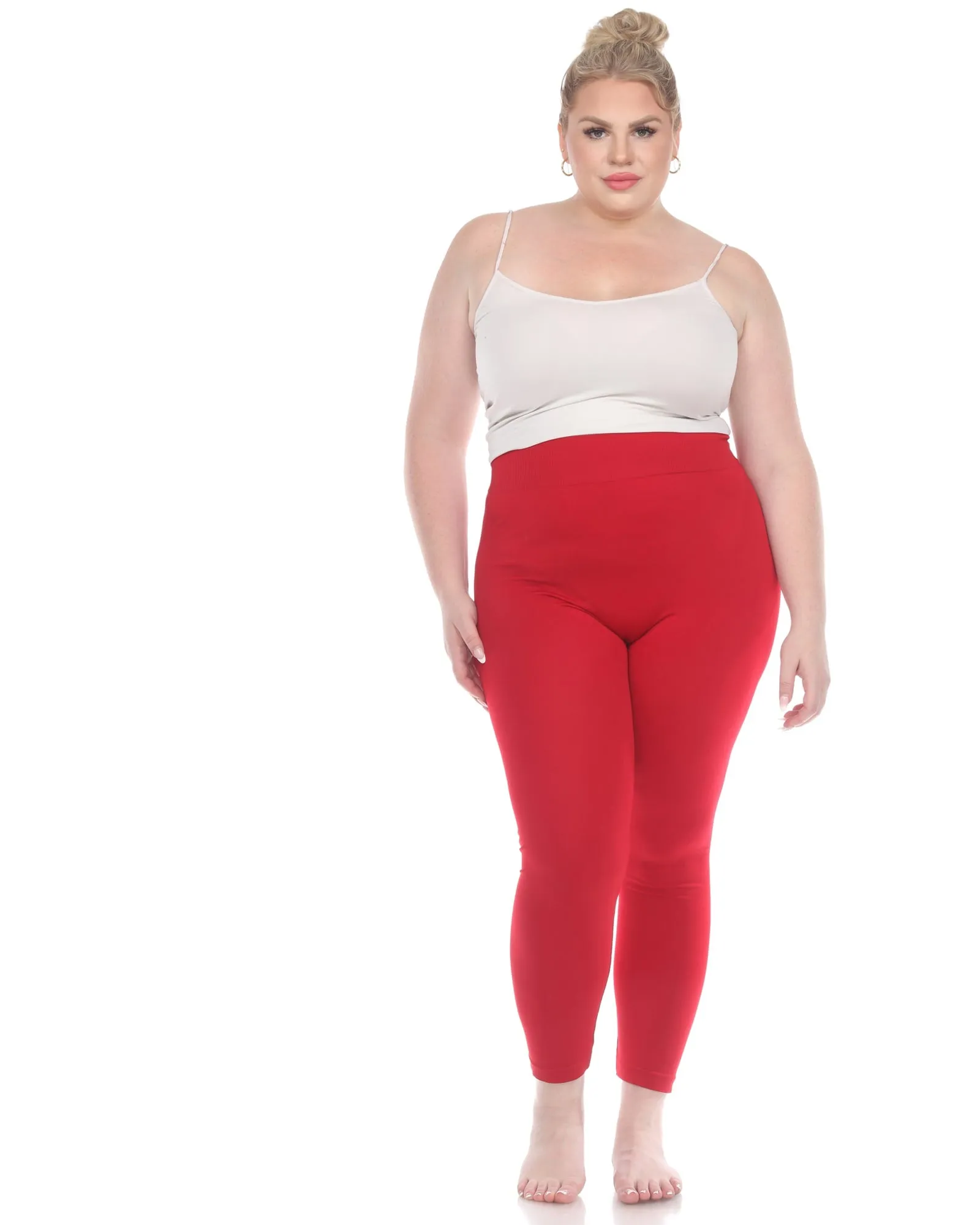 Super-Stretch Solid Leggings | Red