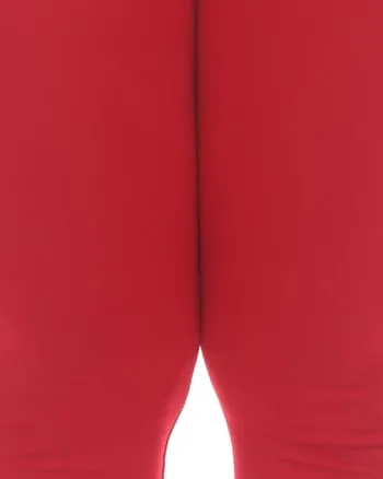 Super-Stretch Solid Leggings | Red