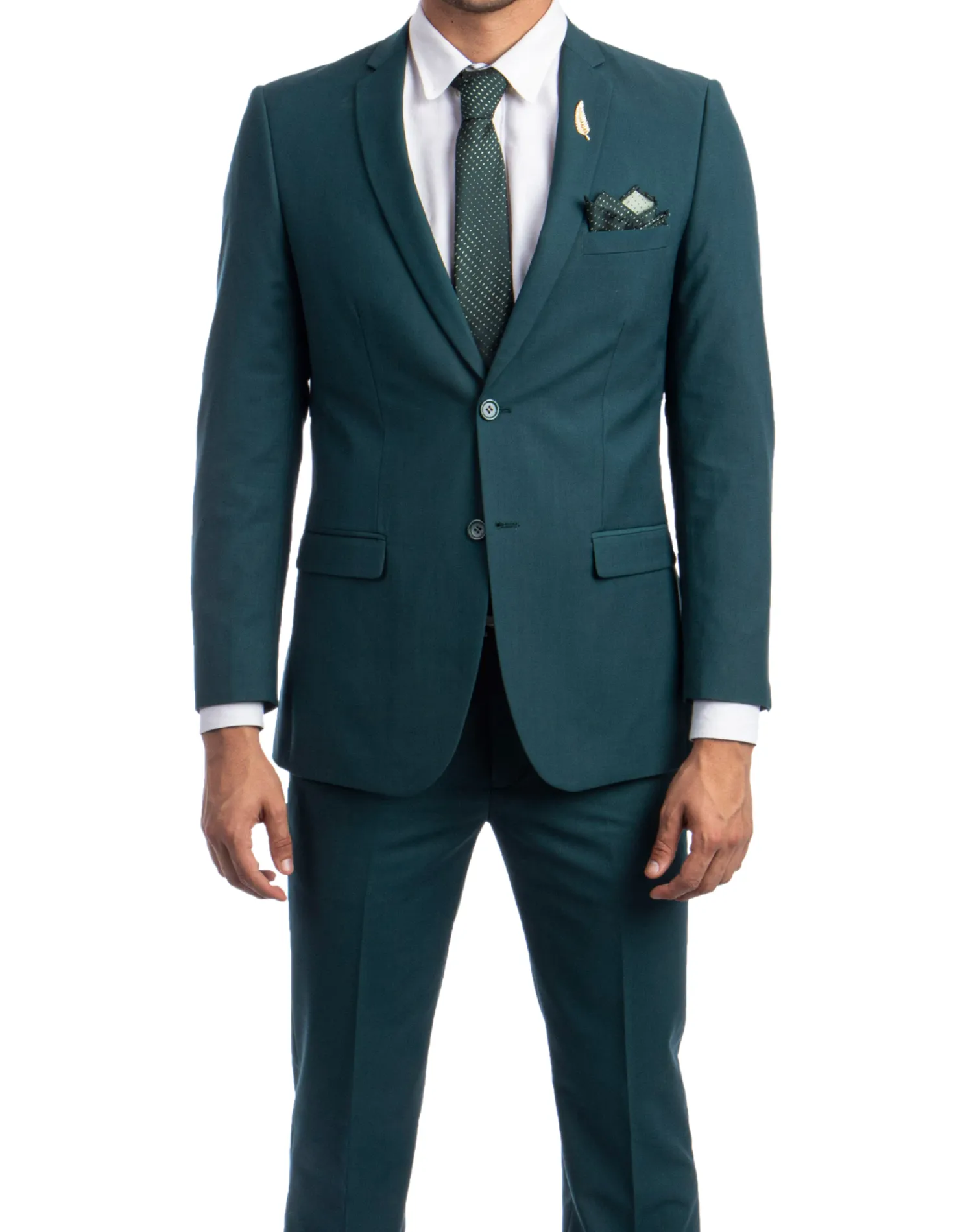 Tazzio Solid Slim Fit Suit - Tidepool Green