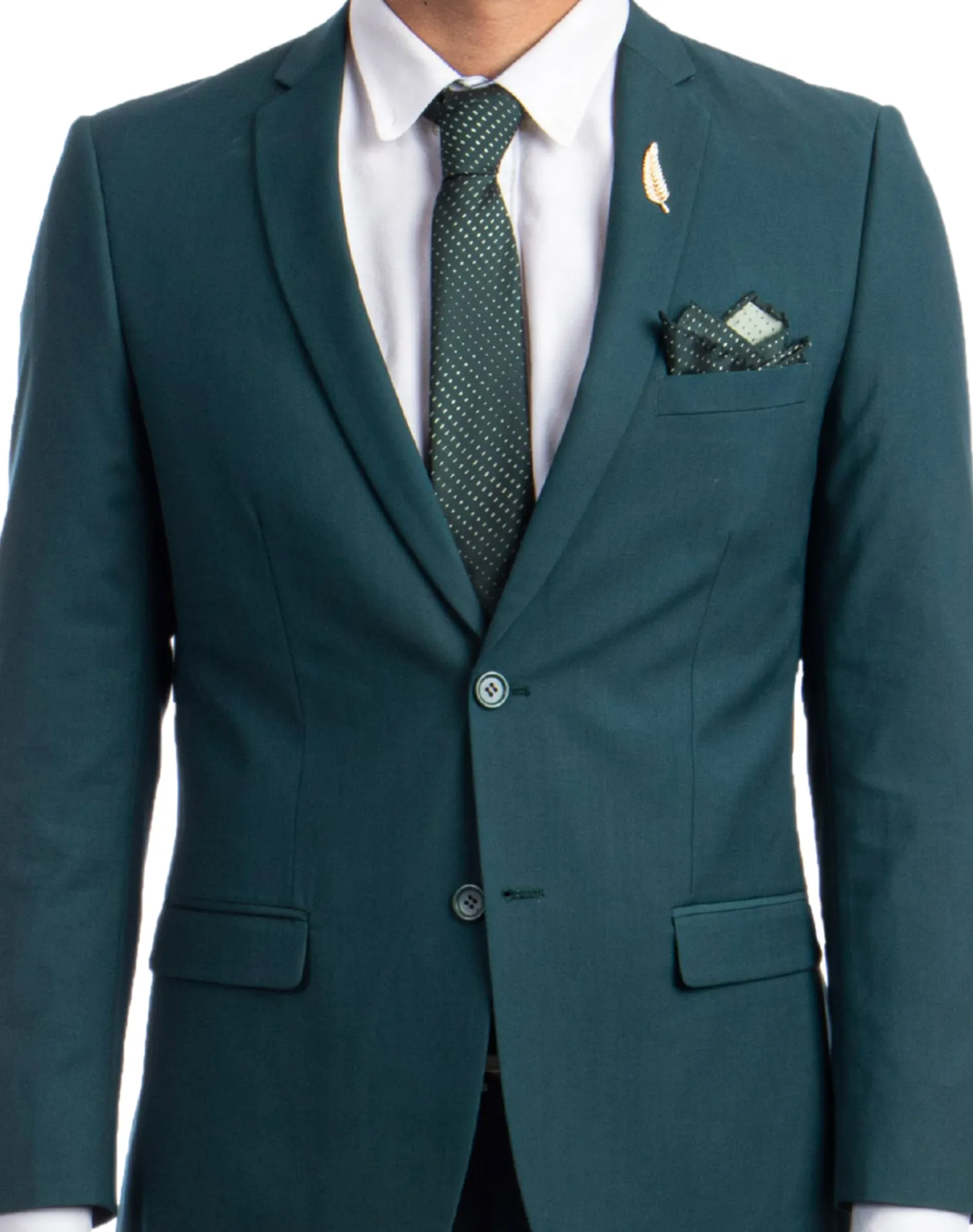 Tazzio Solid Slim Fit Suit - Tidepool Green
