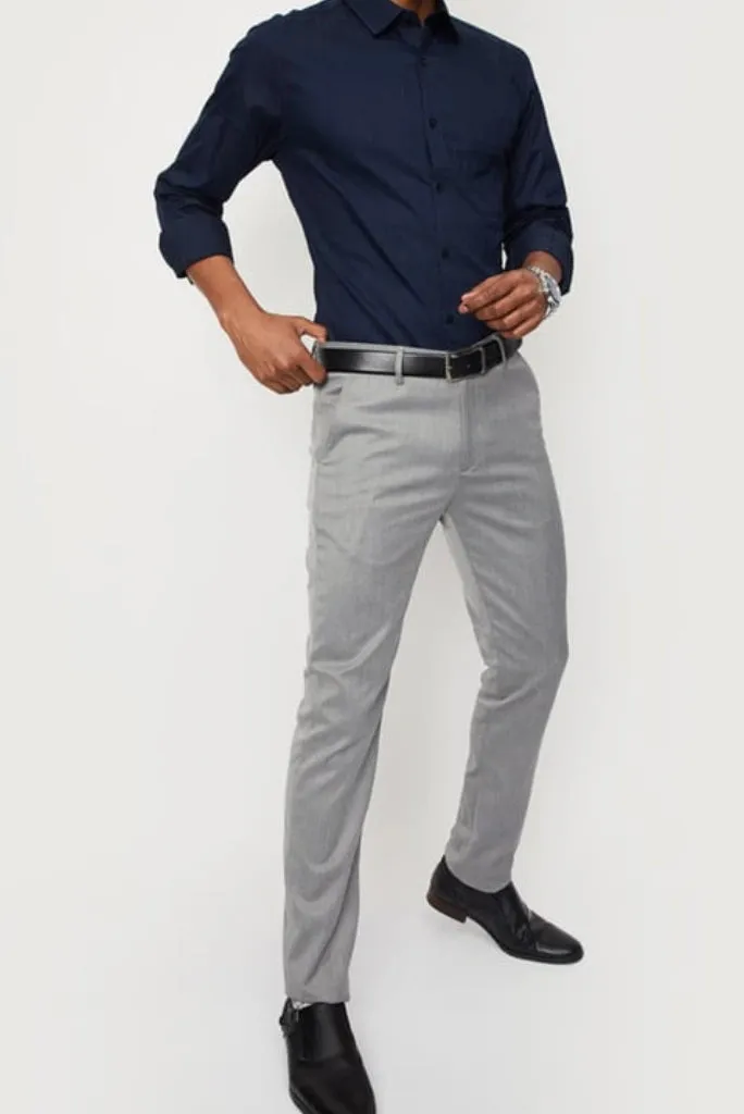 That combination fantastic dark blue formal shirt paired with grey pants creates a sharp and sophisticated look perfect for a office & wedding men parties or the office