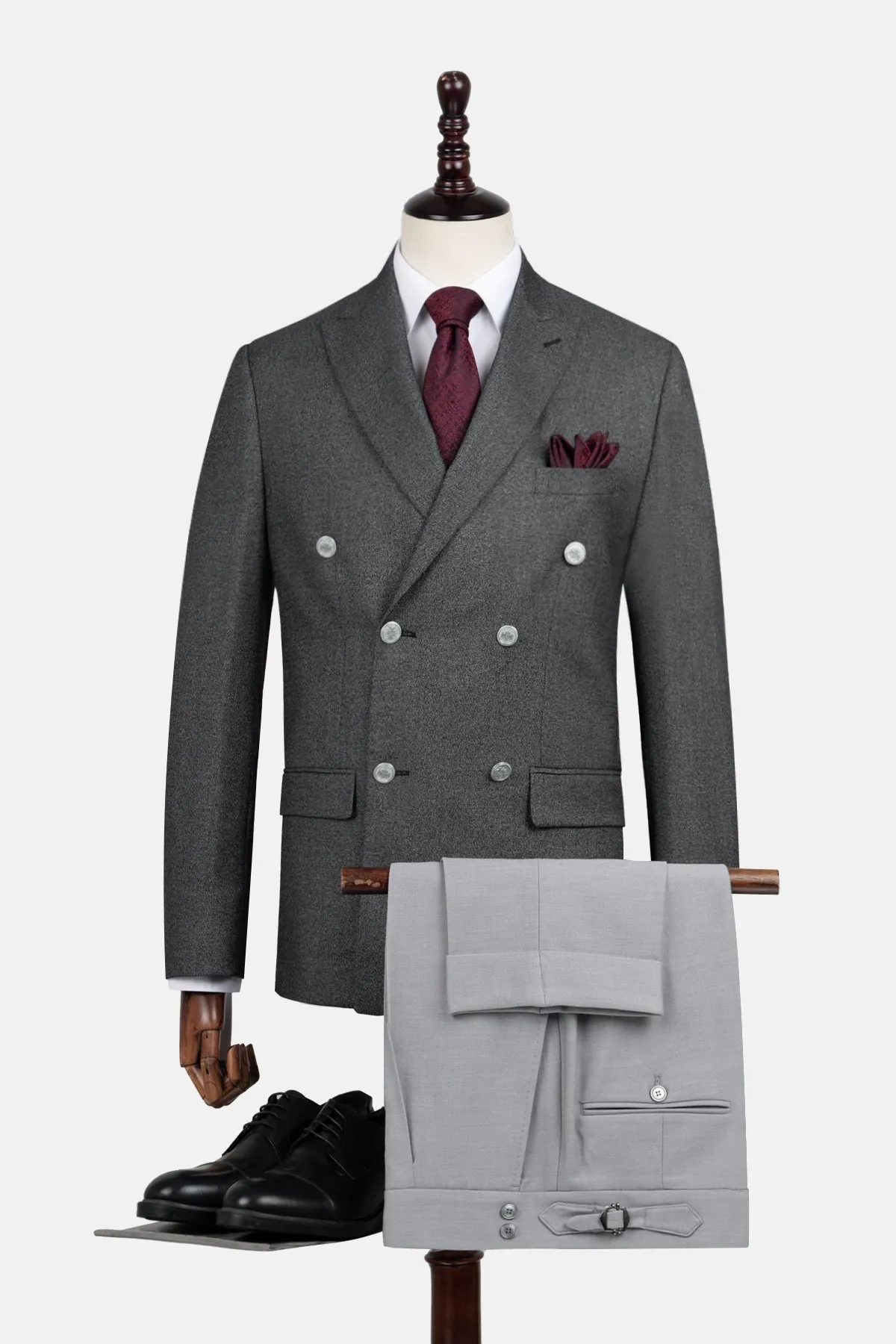 Tweed Patterned charcoal Flake Suite